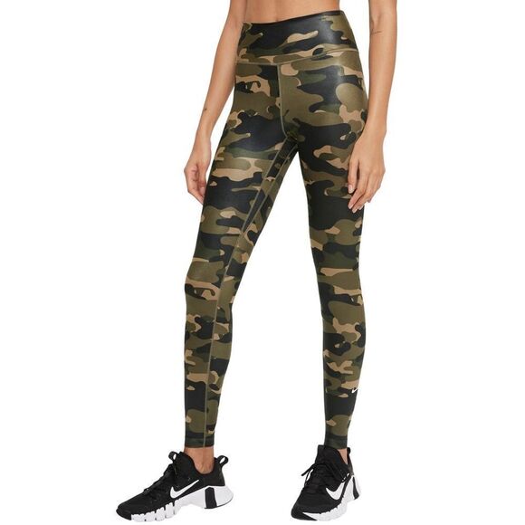 NIKE Women's Leggings Mid Rise Full Length  Camo Green Plus 1X NEW WITH TAGS - Picture 1 of 9